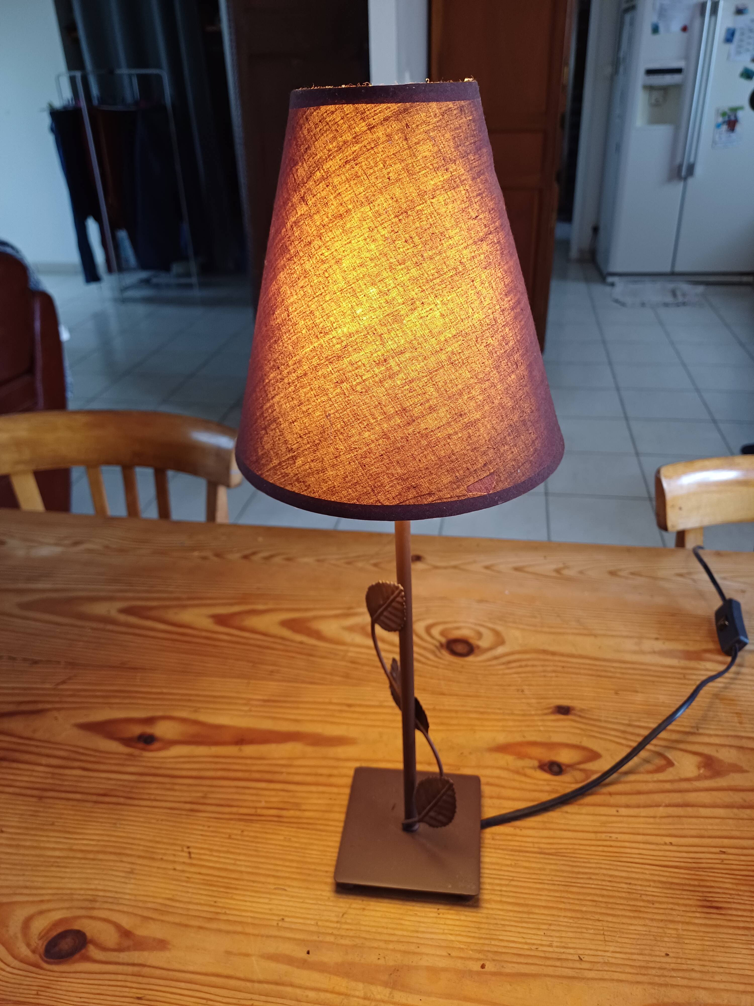 Vintage 70s Brown Metal Lamp
