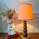 Pied de lampe en bois tourné