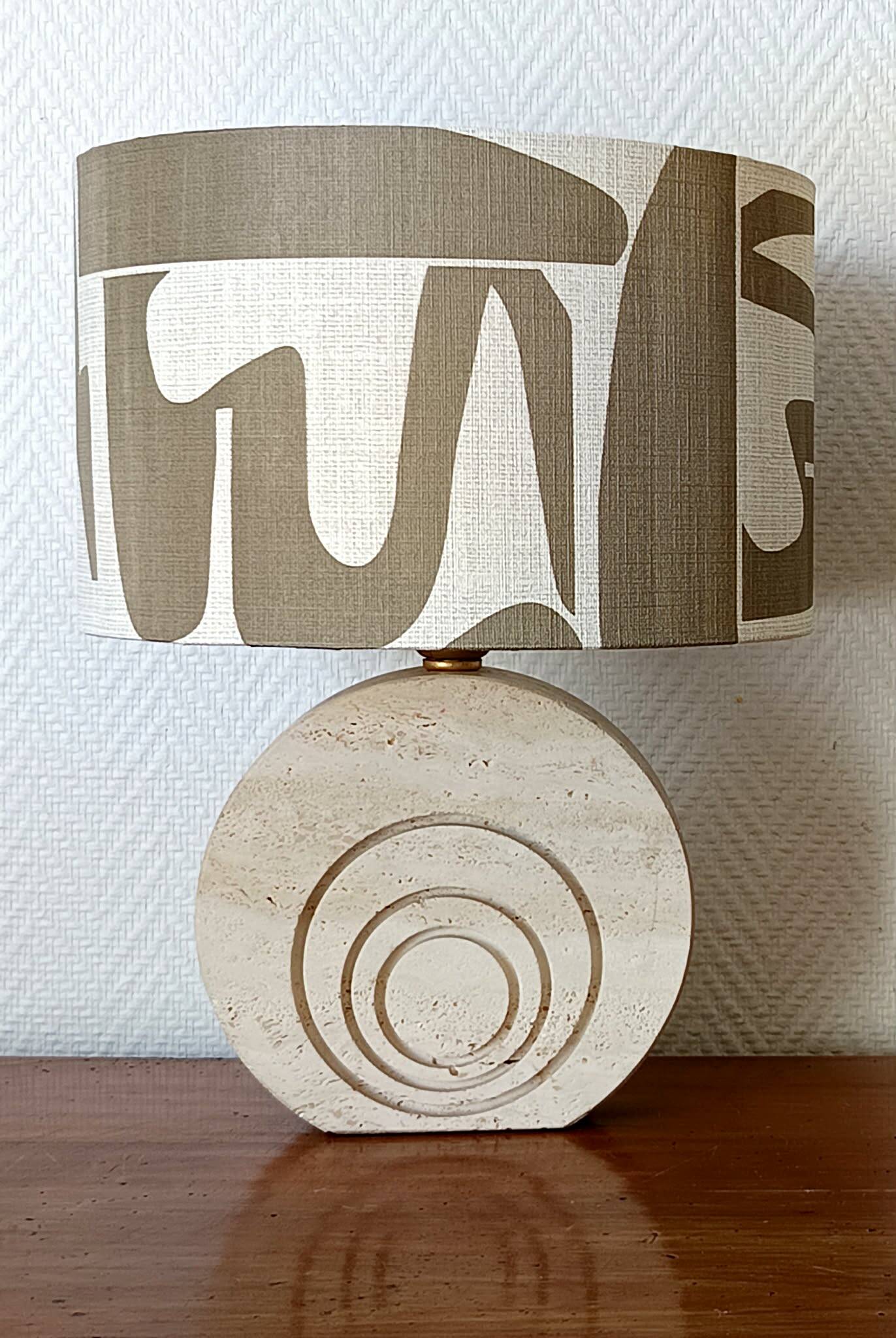 Pair of travertine lamps by Fratelli Mannelli