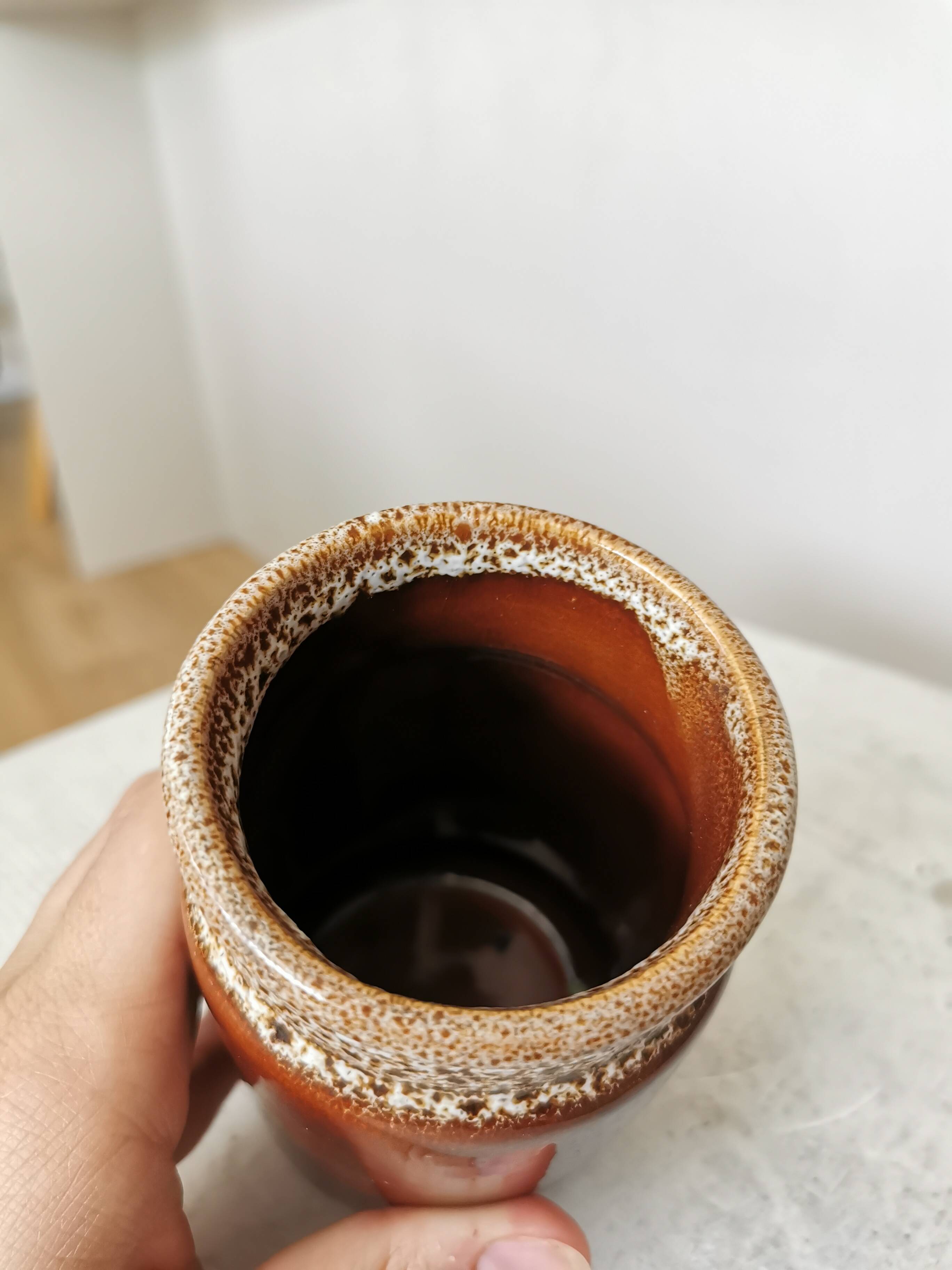 Vintage KIL Yugoslavia Ceramic Vase: Speckled Brown Glaze, 1970s Rustic Pot