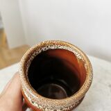 Vintage KIL Yugoslavia Ceramic Vase: Speckled Brown Glaze, 1970s Rustic Pot