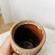 Vintage KIL Yugoslavia Ceramic Vase: Speckled Brown Glaze, 1970s Rustic Pot