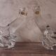 Pair of candle holders two crystal branches