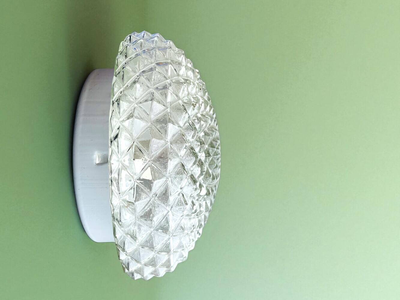 Glass flush mount bathroom ceiling or wall light