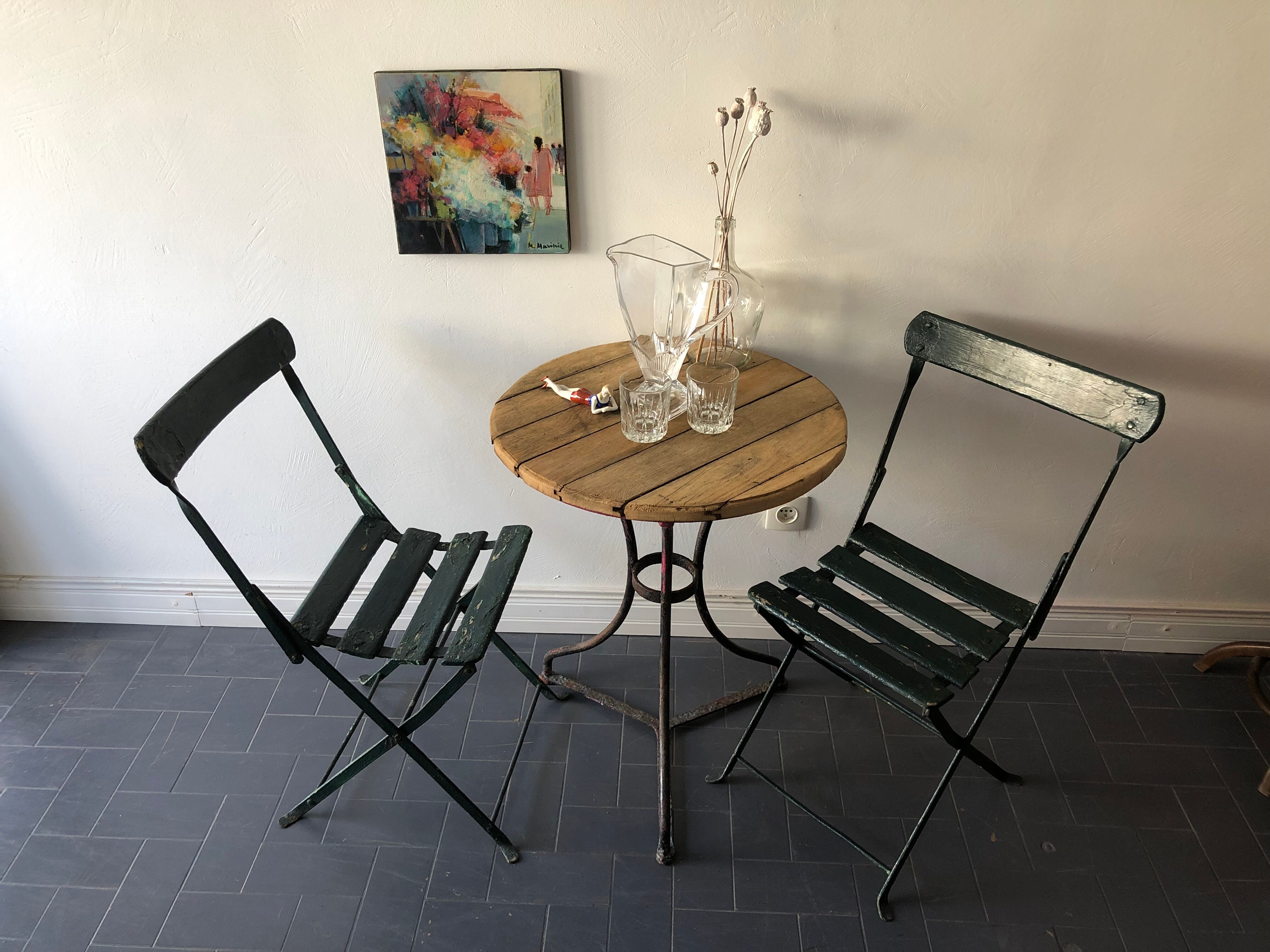 Old bistro table for garden