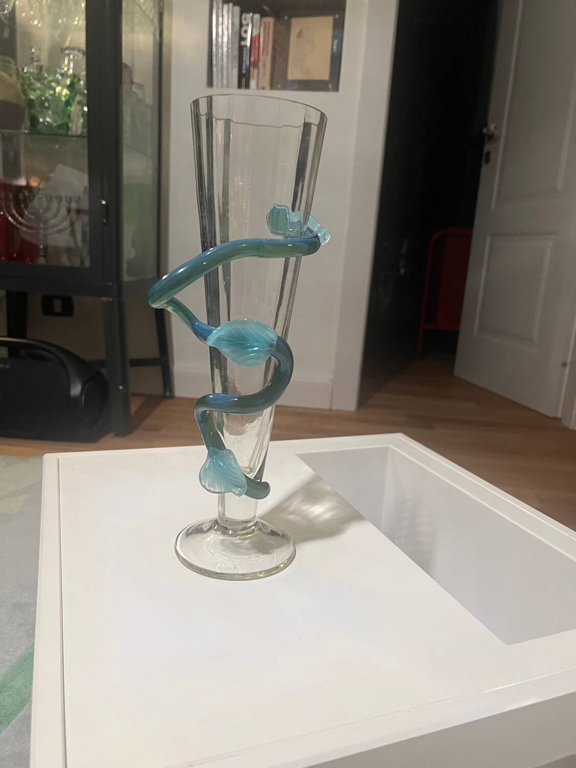 Blown glass vase. 1990