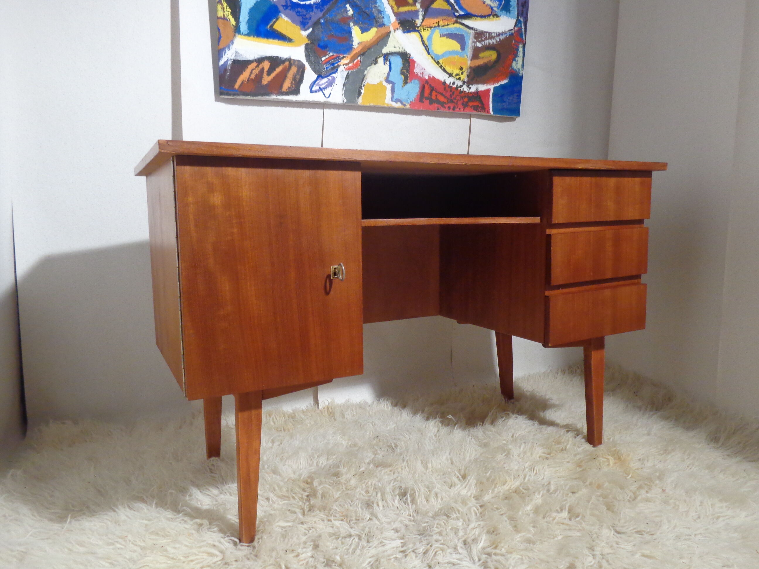 Bureau vintage des années 60 teck