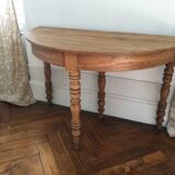 Antique half-moon wooden console