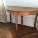 Console ancienne demi lune bois