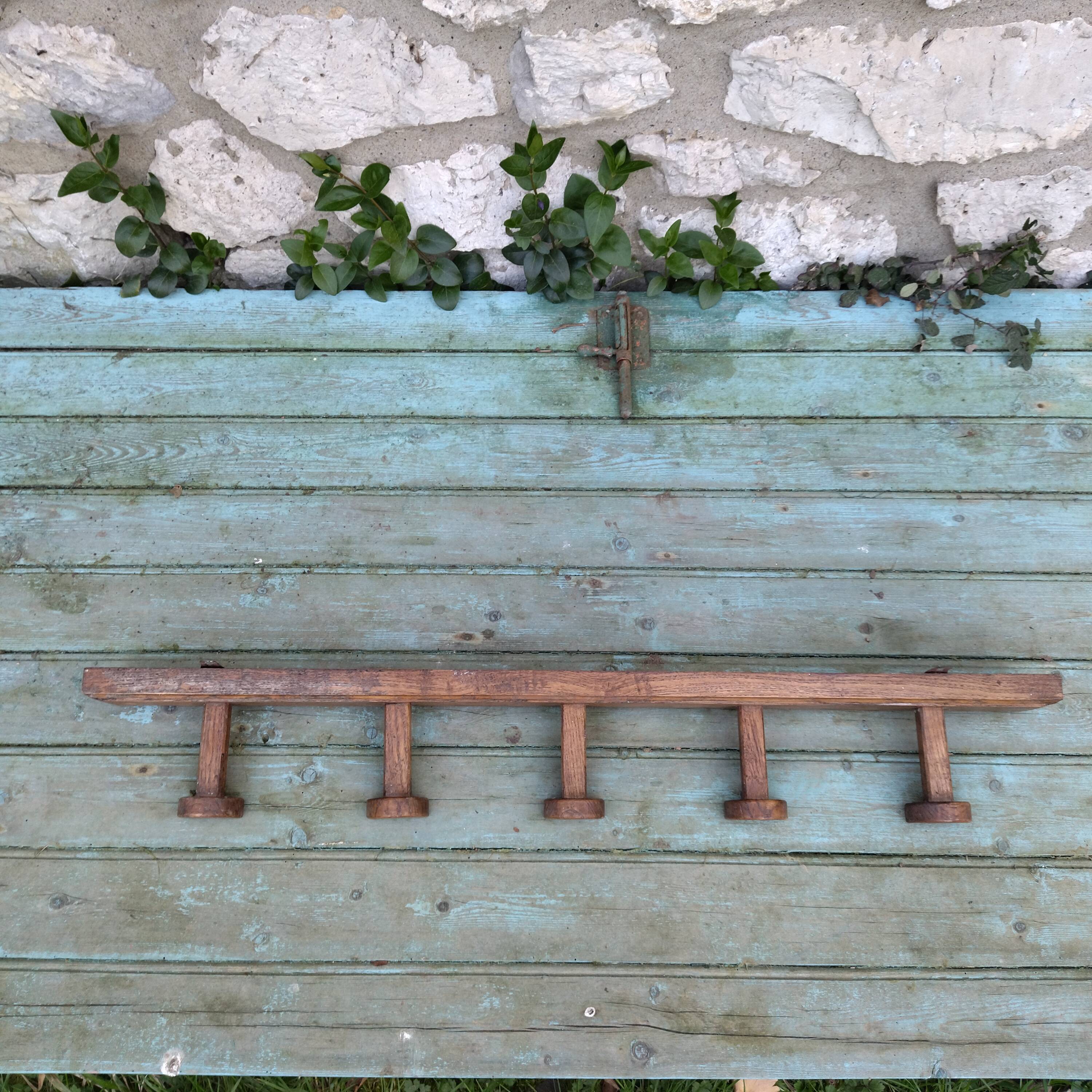 Coat rack raw wood 50s