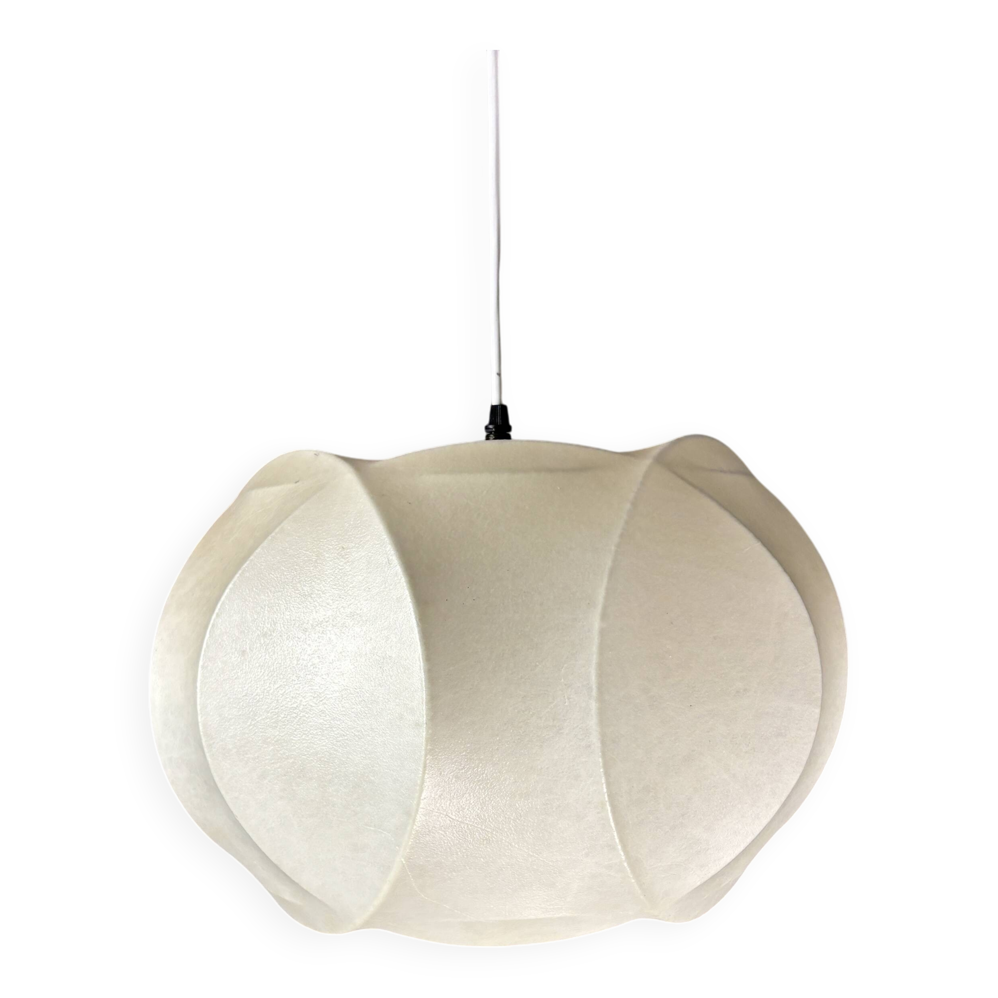 Midcentury space age cocoon hanging pendant ceiling lamp, 1960s