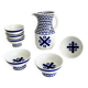 Set of six Sargadelos porcelain wine glasses and pitcher