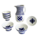 Set of six Sargadelos porcelain wine glasses and pitcher