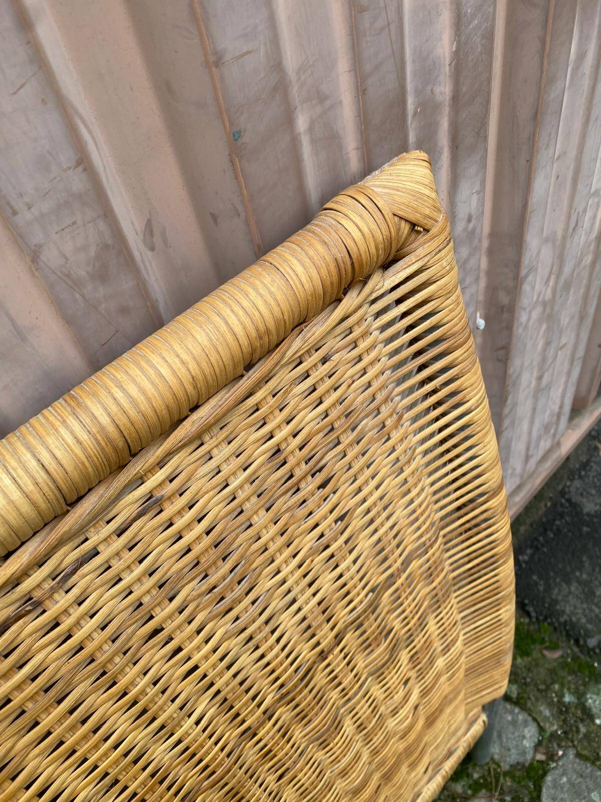 Scandinavian headboard in bamboo, rattan, and wicker 1990 140cm