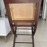 Vintage folding armchair and cane