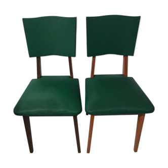 Duo de chaises vertes vintage 60's