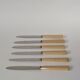 set of 6 beige bakelite knives 1960