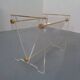 Italian acrylic glass and brass magazine rack, 1970s