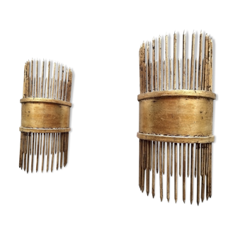 Pair of wrought iron appliques