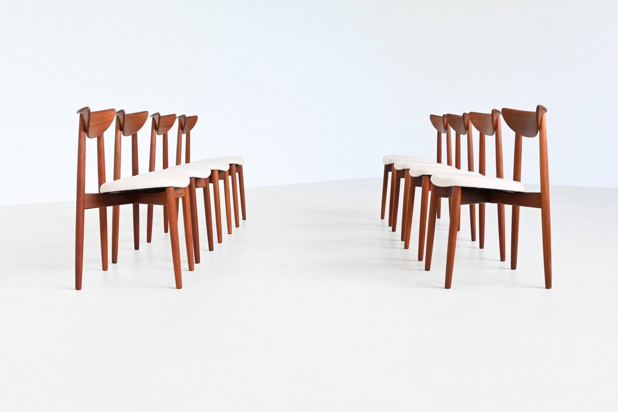 Harry Ostergaard set of eight dining chairs teak Randers 1960