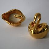 Porcelain and gold salt and pepper shakers