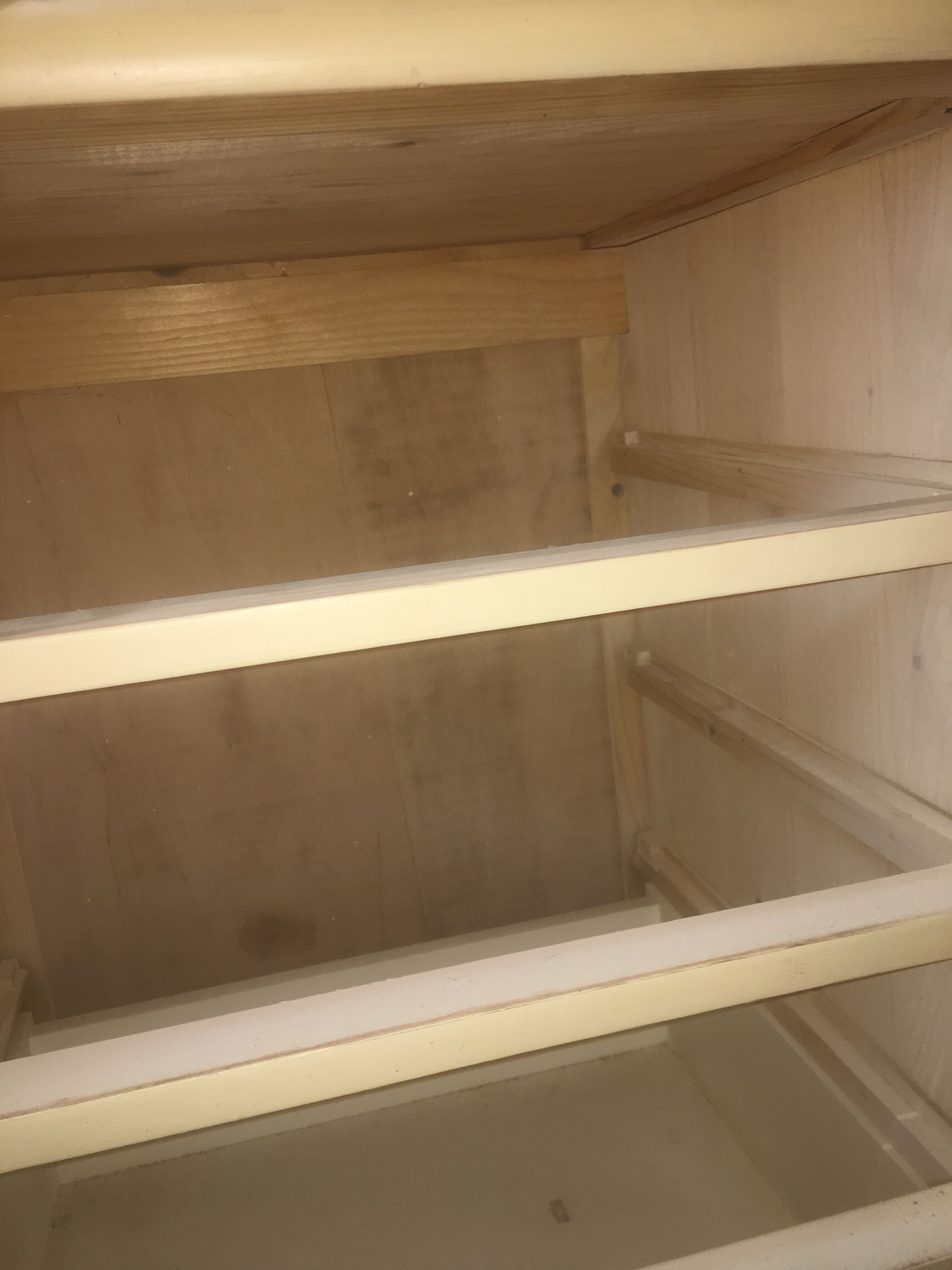 White patinated pine grain cabinet