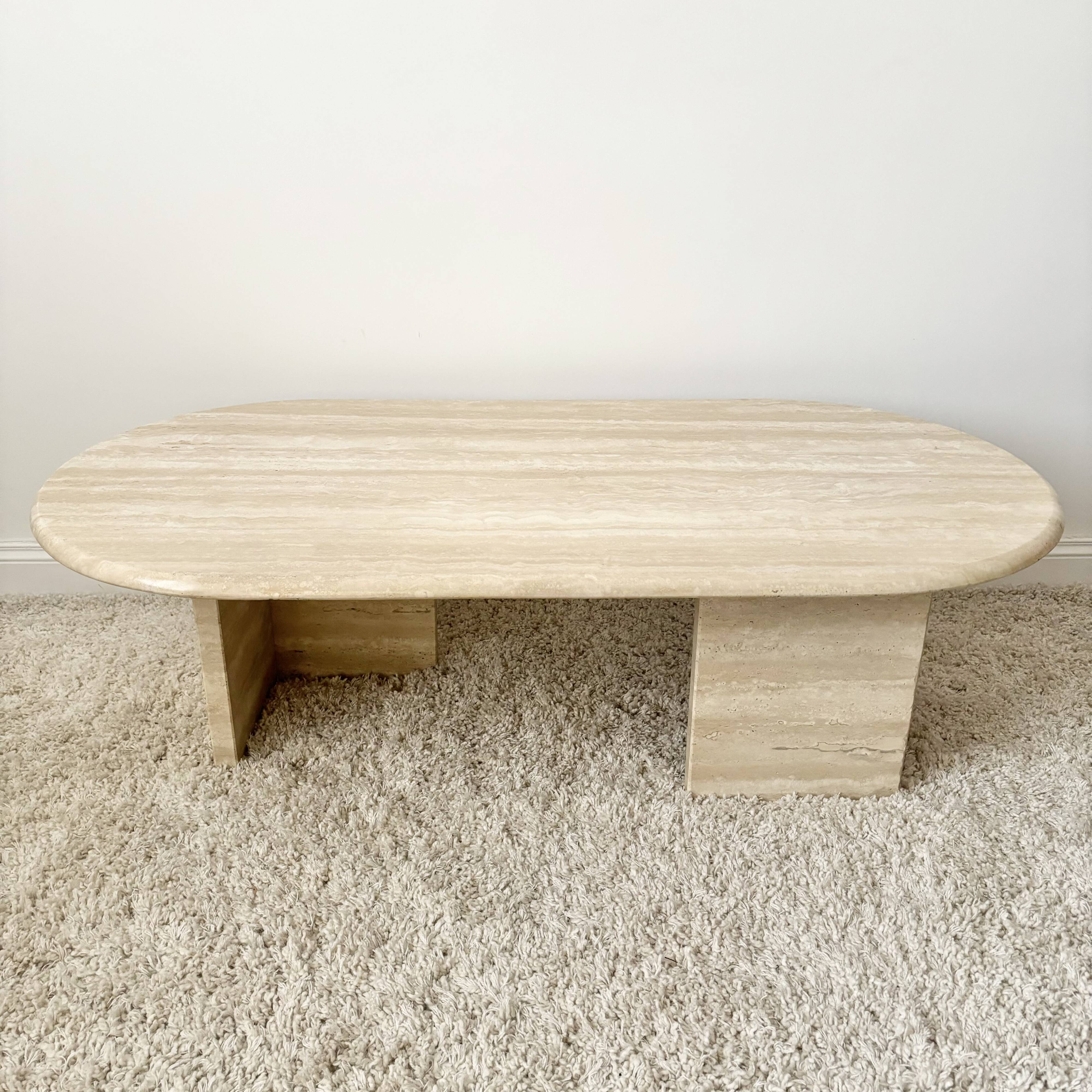 Travertine coffee table