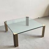 Vintage 1970s Peter Ghyzcy Brass Coffee Table