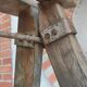 Old wooden stepladder stamped