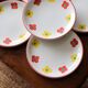 11 Yellow flower habitat plate with orange border BY PAGNOSSIN ITALY