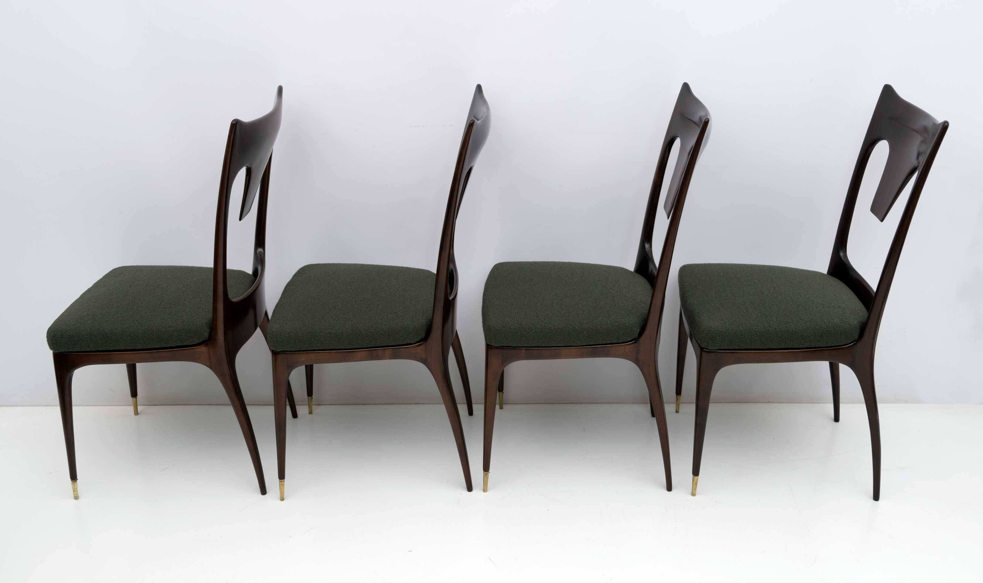 Ico & Luisa Parisi MidCentury Modern Italian Walnut and Bouclè Dining Chair