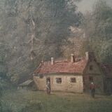 Old painting landscape, barbizon