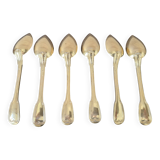 6 gold metal teaspoons