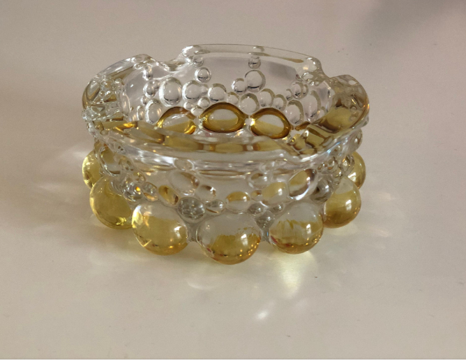 Cendrier en verre art italien du XXème