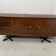 Scandinavian enfilade in veneered wood with iron legs, 20th century.