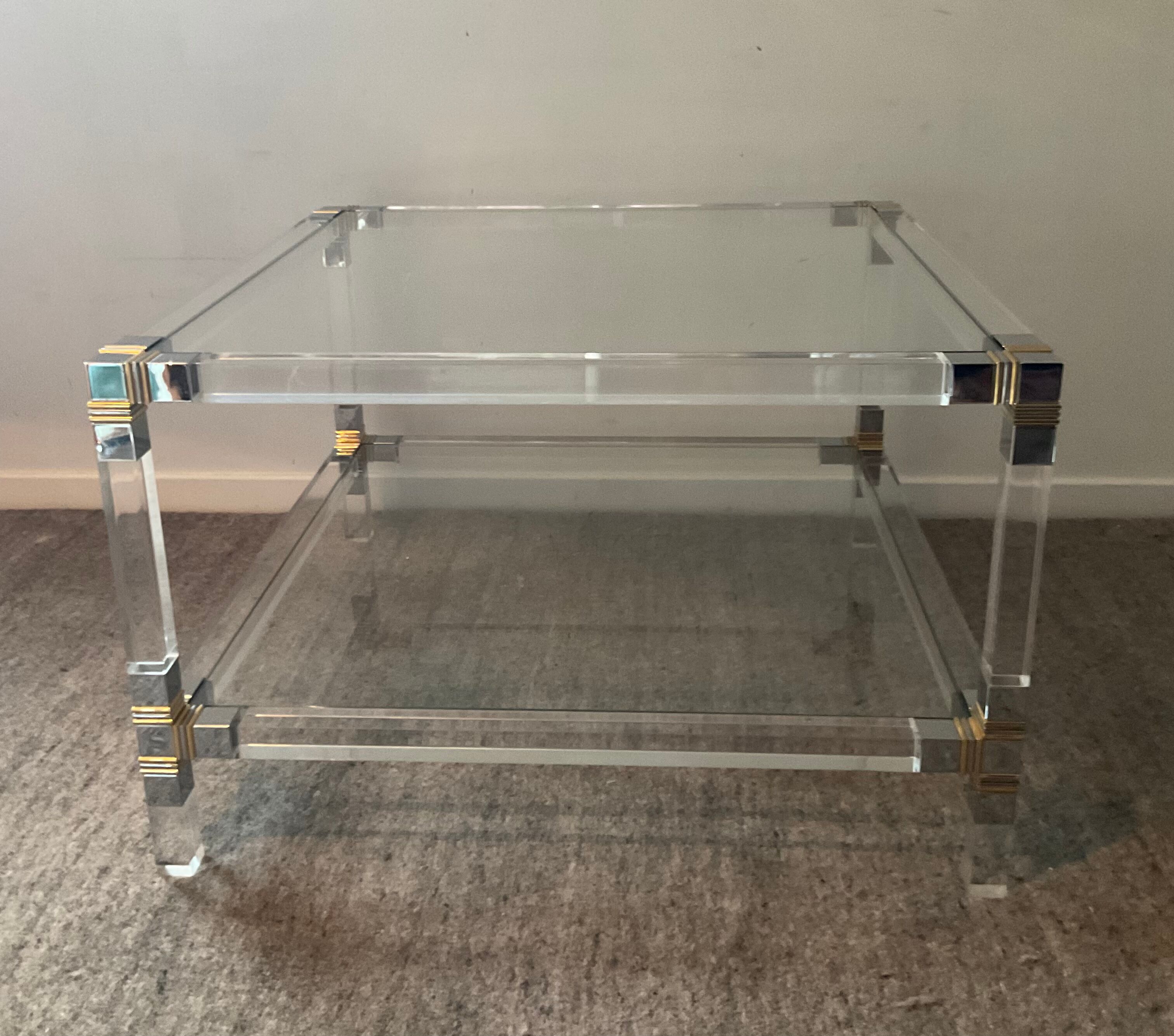 Pierre Vandel coffee table in lucite from the 70s