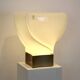 Leucos table lamp, handmade, limited edition in white opalescent glass
