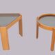 Porada Arredi Beechwood Smoked Glass side tables 1970s Italy