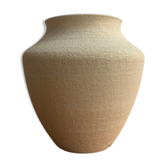 Vase en grès blanc chamotté