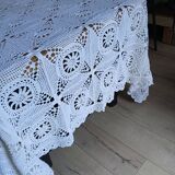 Antique handmade crochet bedspread