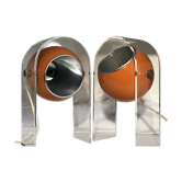 Paire de lampes oranges Robert Sonneman
