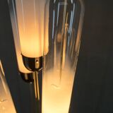 Mid-Century Modern Reed Floor Lamp Murano Glass Metal by Mazzega, Italy, 1970s