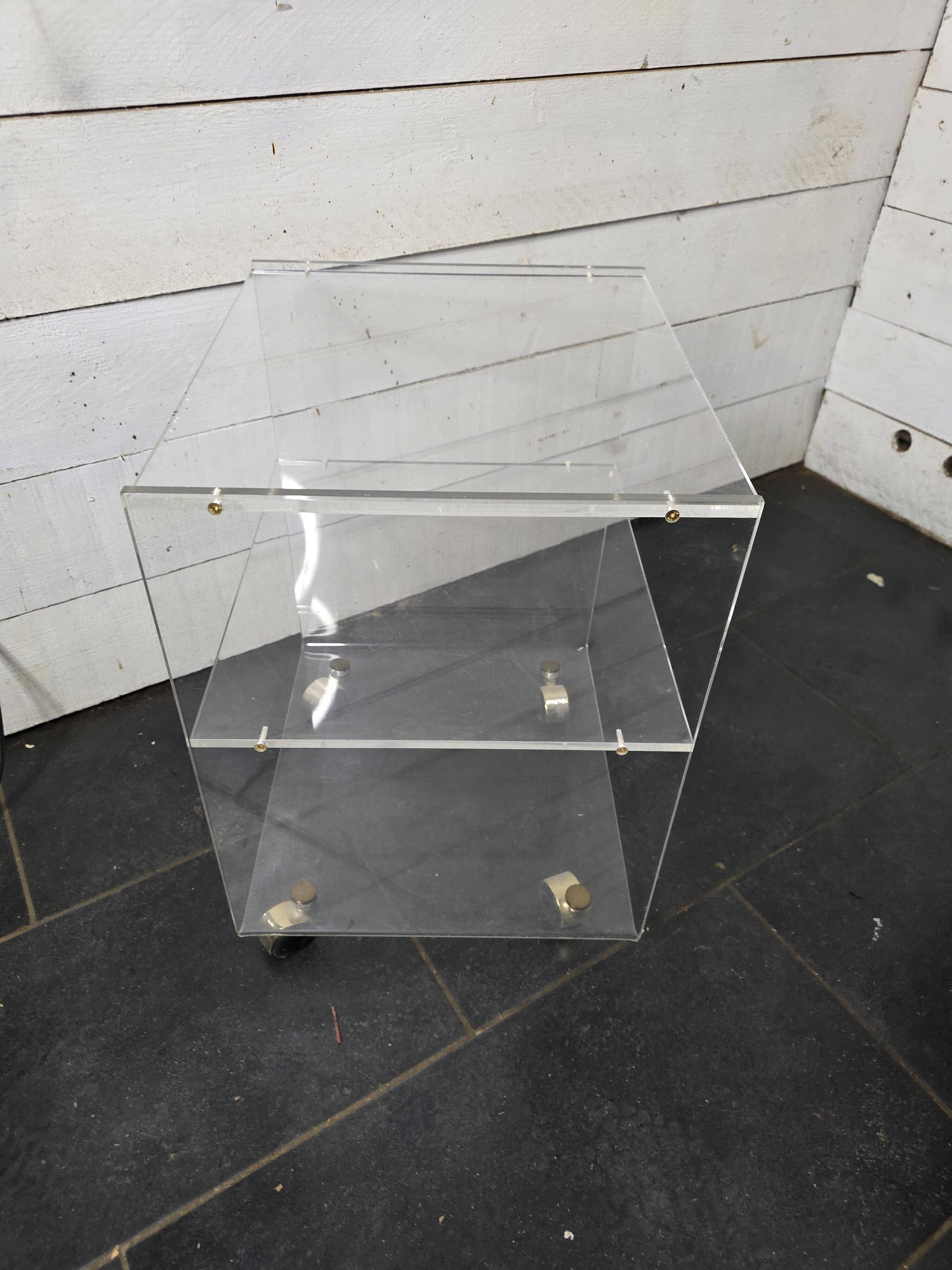 1970s Plexiglas Bedside Table