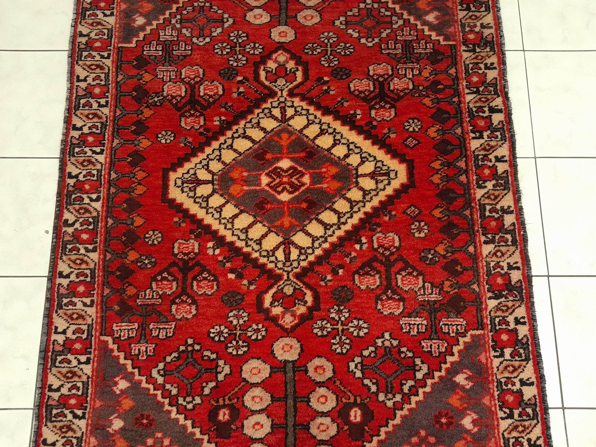 Handmade Persian Hamadan rug 192x129cm