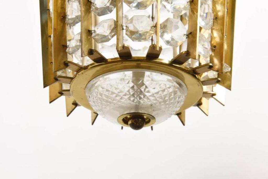 Hanging lamp in crystal by & Bakalowits Söhne 1950 s
