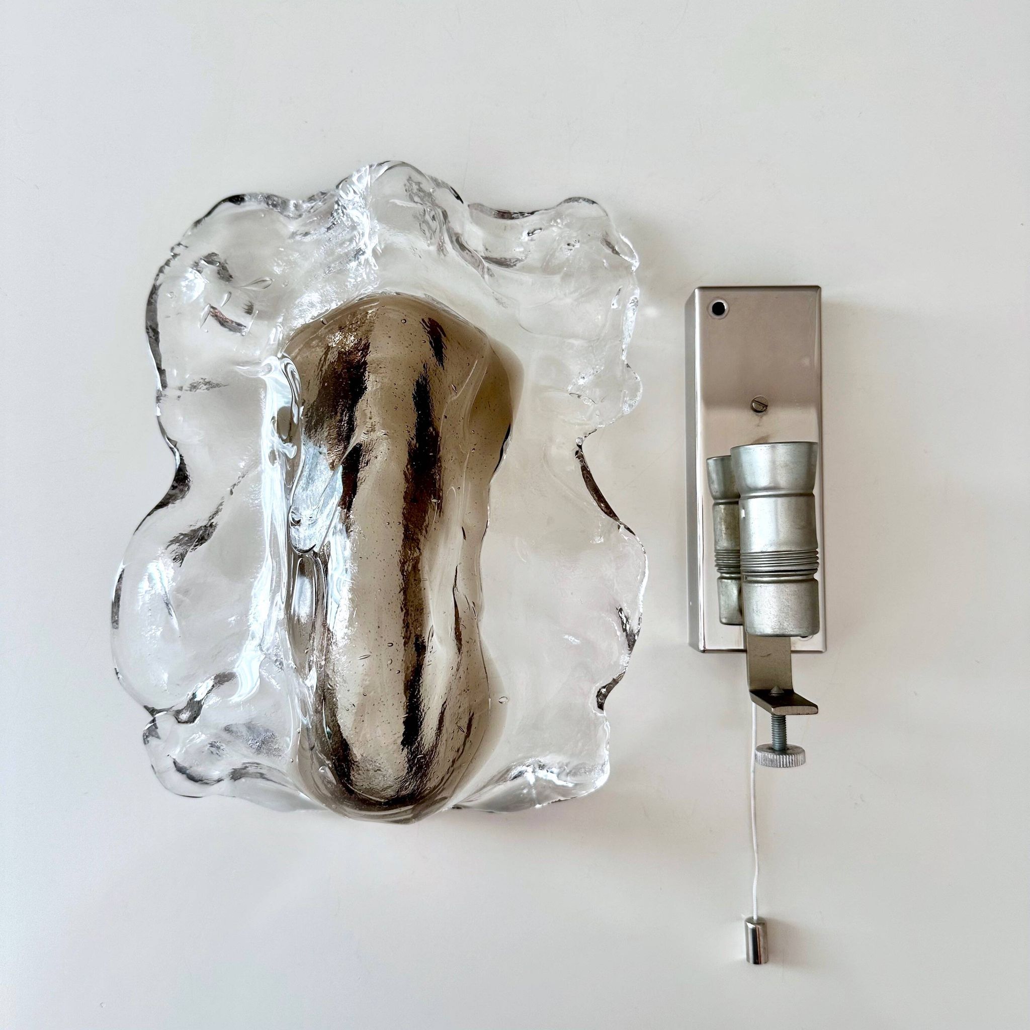 Ice Glass Wall Lights by J.T. Kalmar – Vintage Wall Lamps from the 1960s
