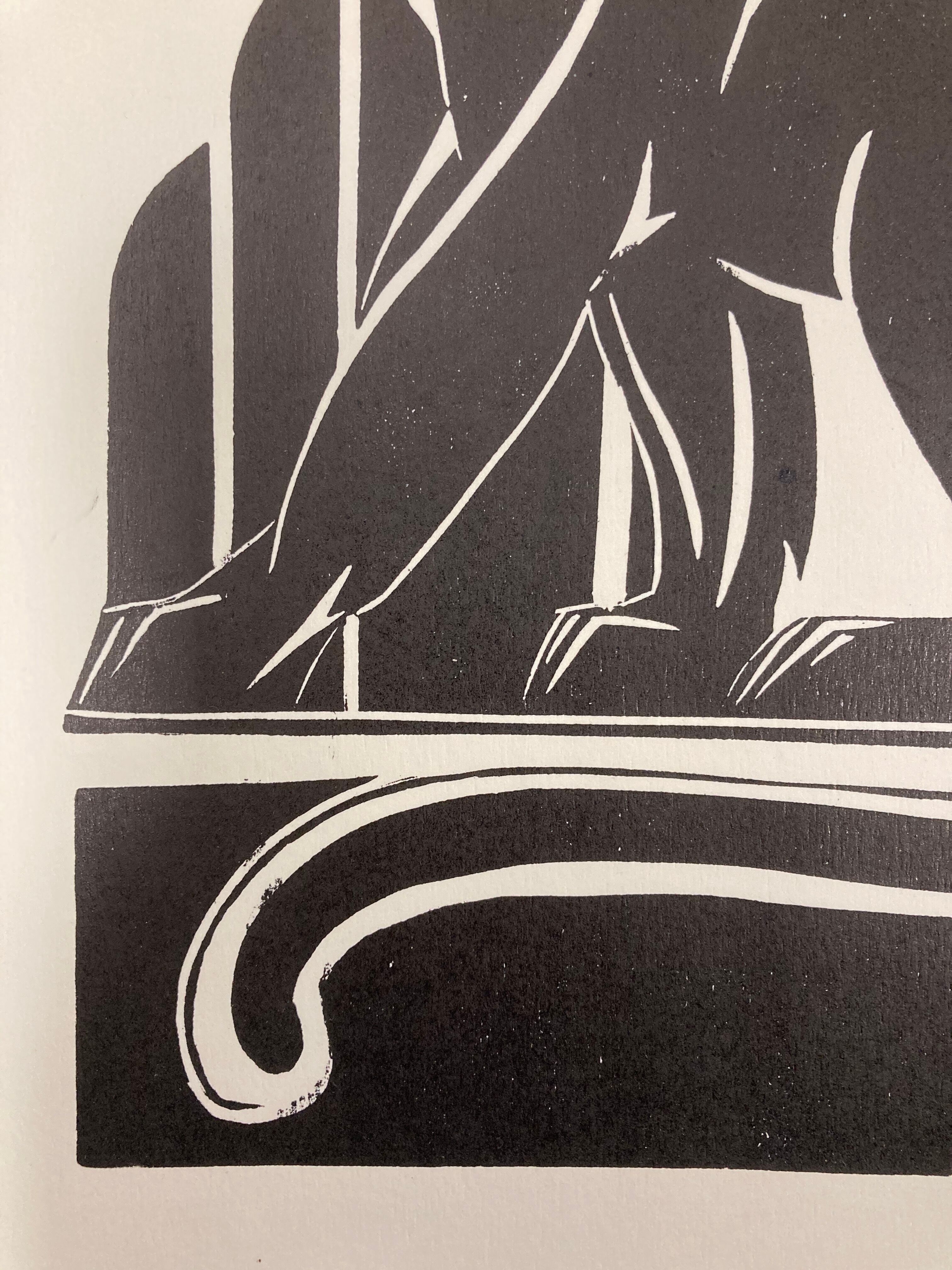 Linogravure art déco "panther"