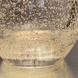 Crystal vase with subtly tinted bubble decoration signed Daum