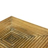 Vintage Rattan Column Planter Bamboo Bohemian Pillar '70s Rattan Mcguire