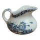 Small chubby antique jug in ironstone – blue floral decoration